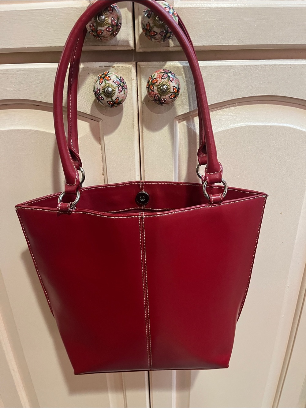 Wilsons red Leather Pelle tote. vintage Y2K EUC
